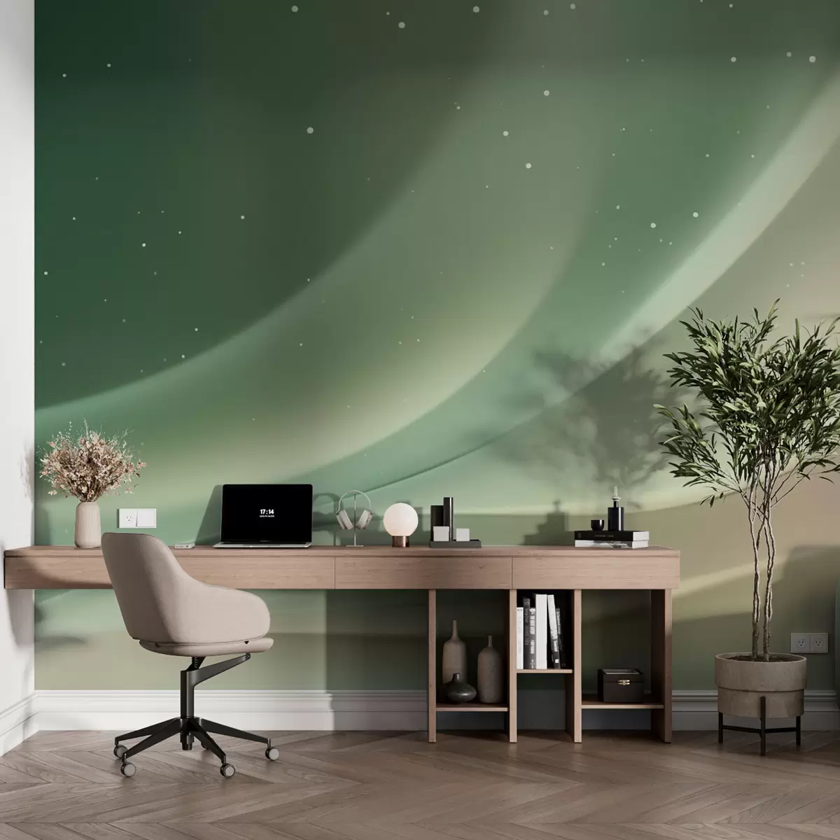 murais de parede Ondas abstractas Aurora w03751