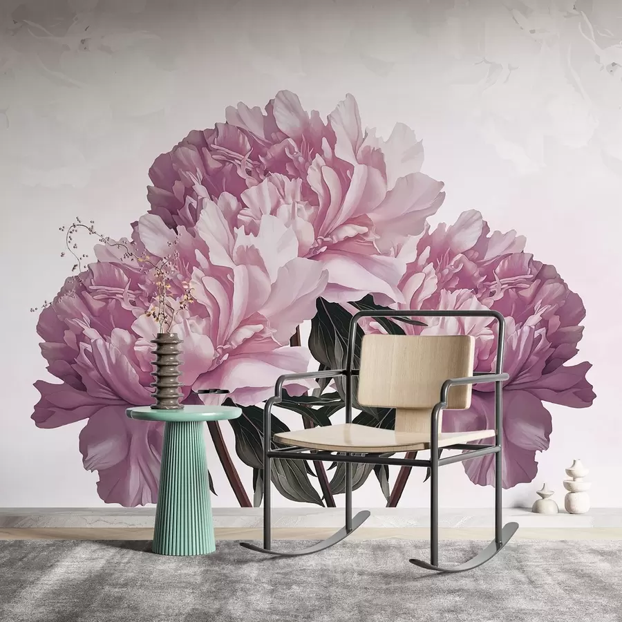 murais de parede Grandes flores cor-de-rosa w03545v1