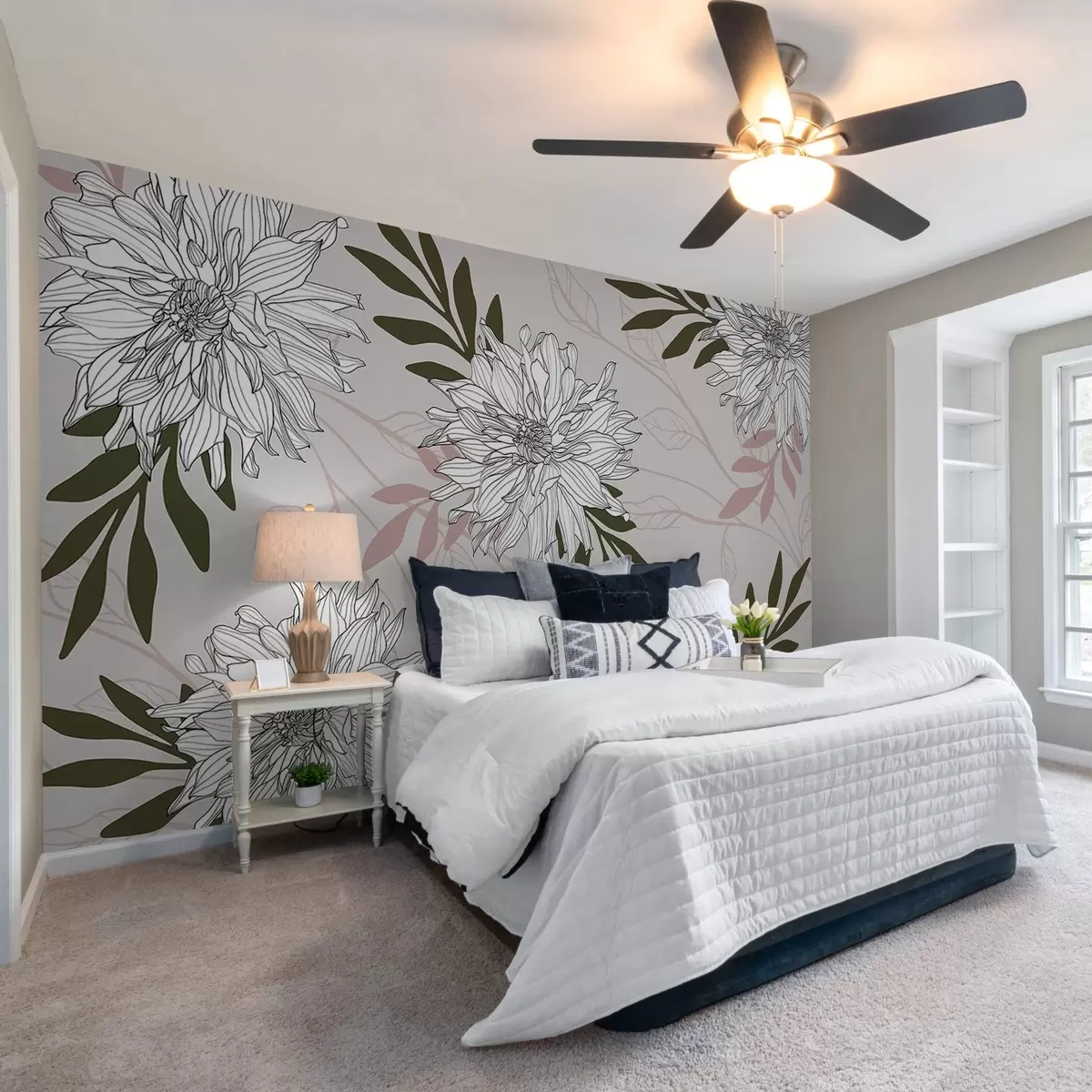 murais de parede Flores e folhas w03859