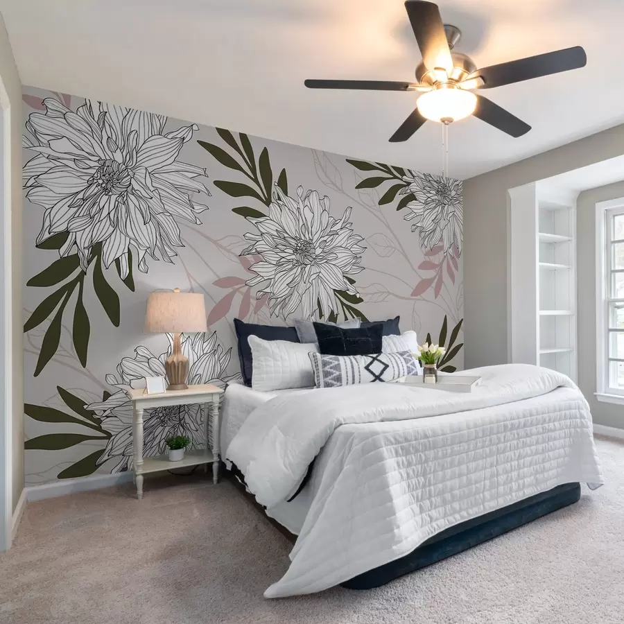 murais de parede Flores e folhas w03859