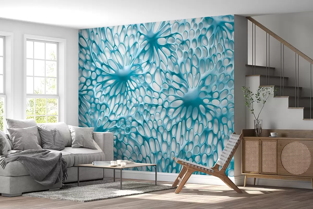 murais de parede Teia de aranha volumétrica desenhada w03820v1