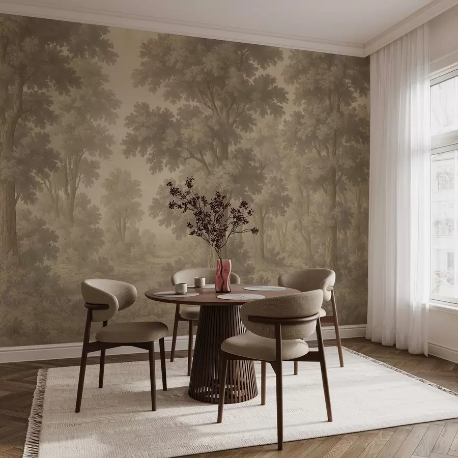 murais de parede Imagem moderna de uma floresta num estilo grunge w03822v2