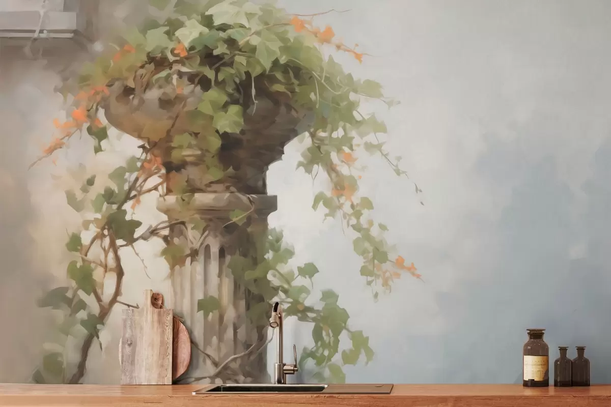 murais de parede Planta trepadeira numa coluna w03847