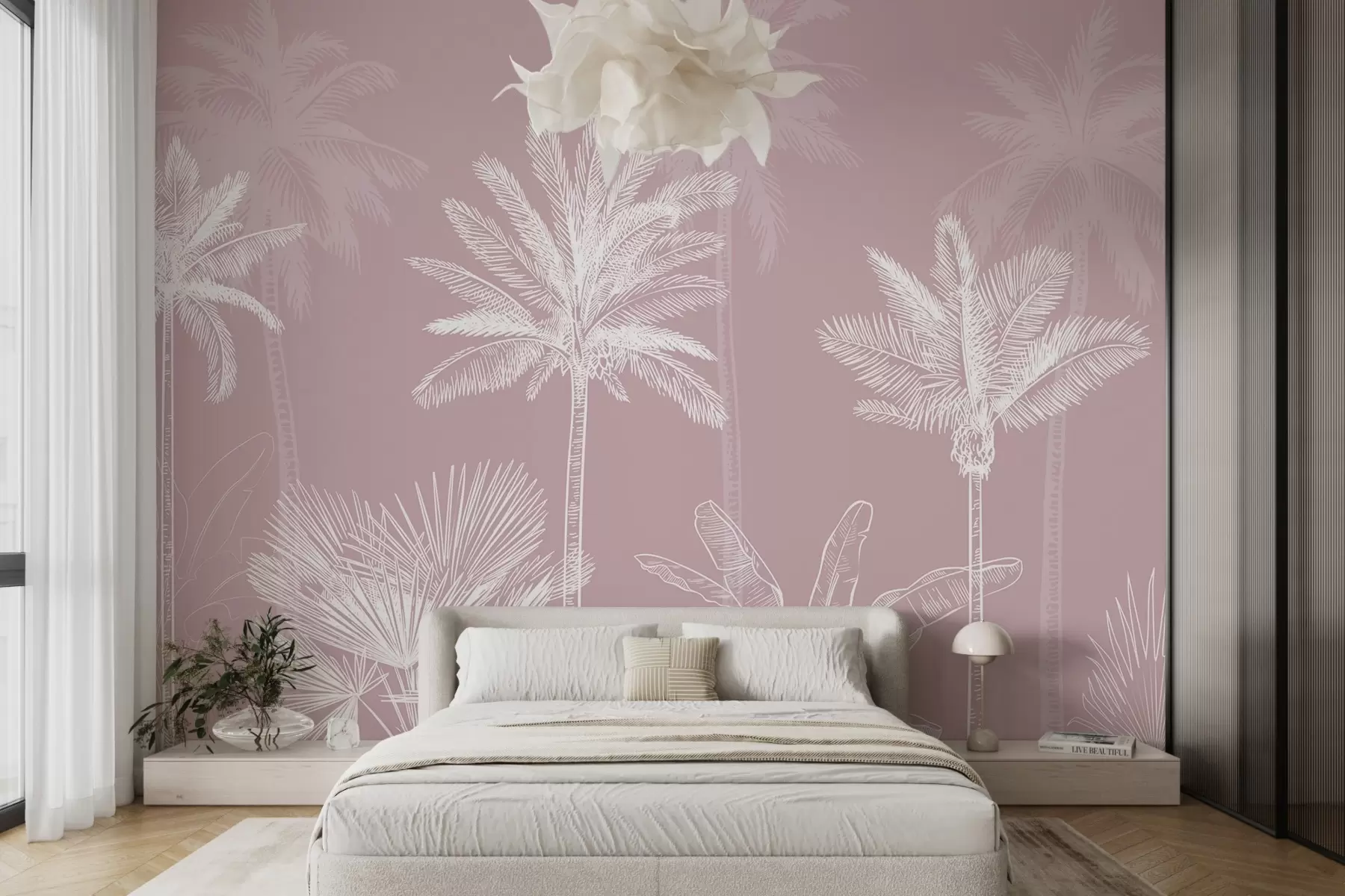 murais de parede Palmeiras brancas w03831v2