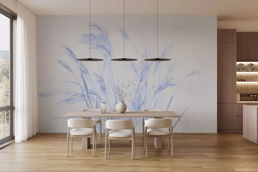 murais de parede Espigas de trigo vintage monocromáticas w09068v1