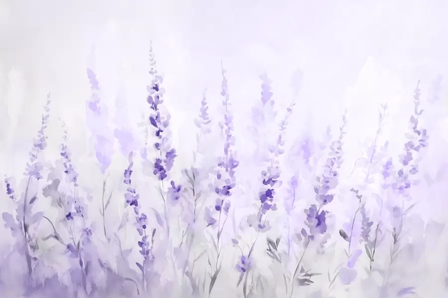 murais de parede Campo de lavanda vintage w09069v1