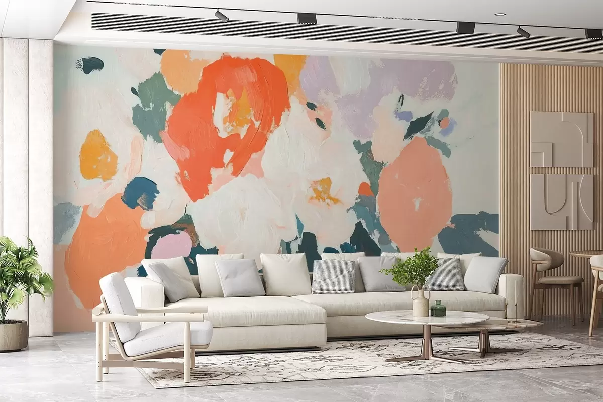 murais de parede Flores abstractas em acrílico w09070