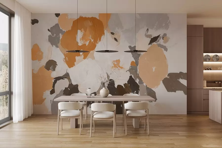 murais de parede Flores abstractas em acrílico w09070v1