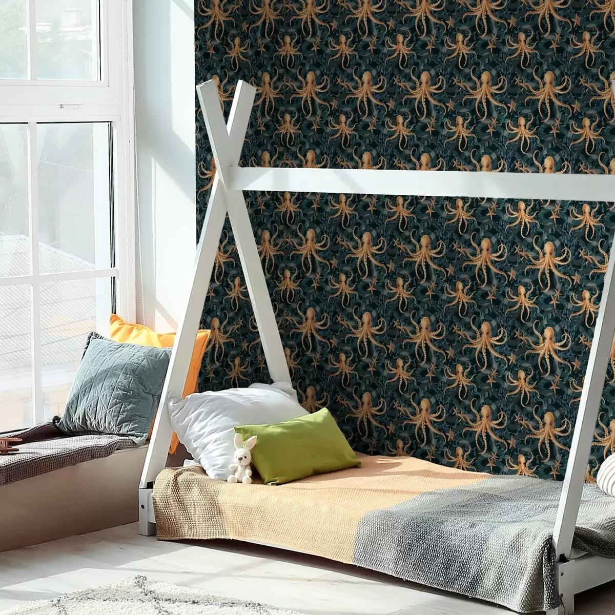 Papel de parede Polvos sobre um fundo azul escuro a00120v1