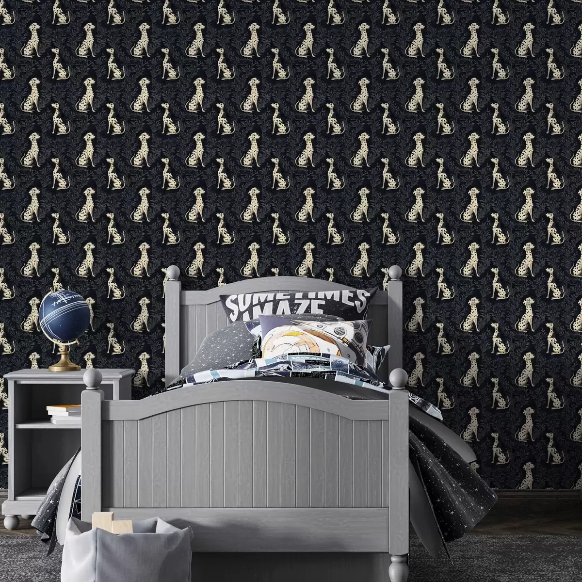 Papel de parede Dálmatas sobre um fundo escuro a00121