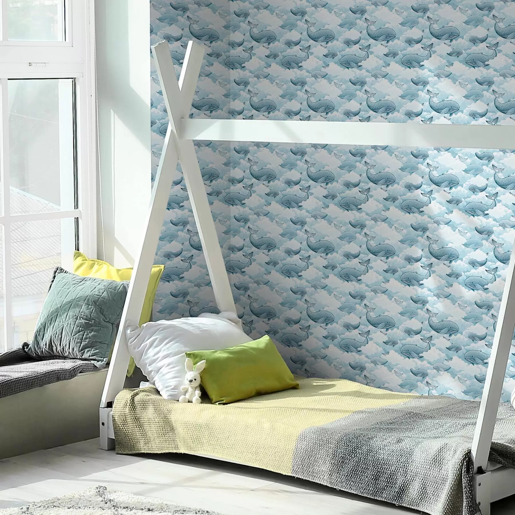 murais de parede Baleias e nuvens a00123