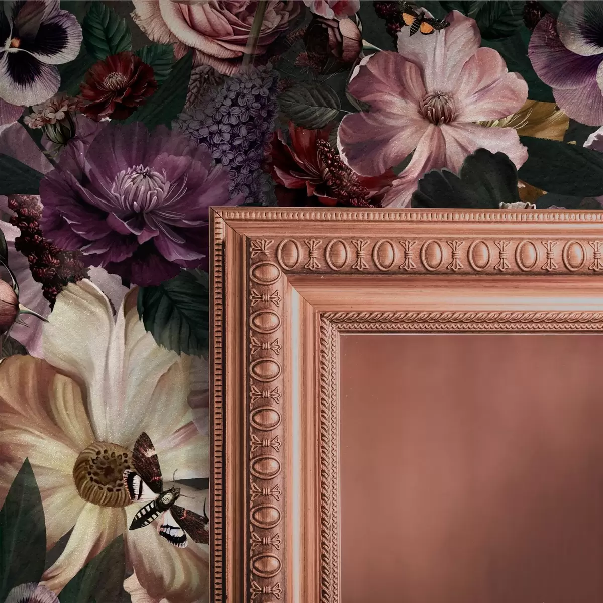 Papel de parede Impressão floral artística em cores escuras a00147