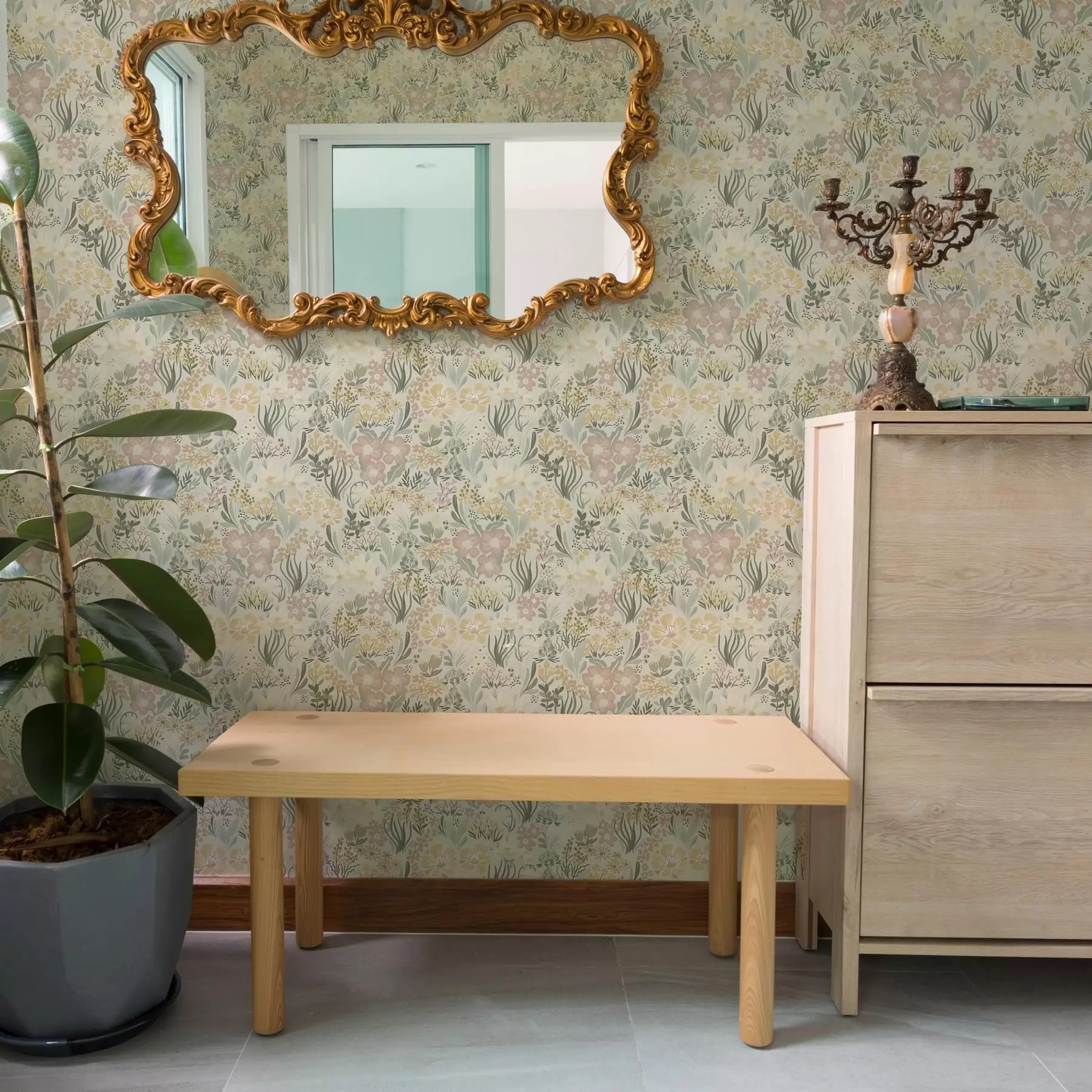 murais de parede Estampado floral em tons pastel a00154v1