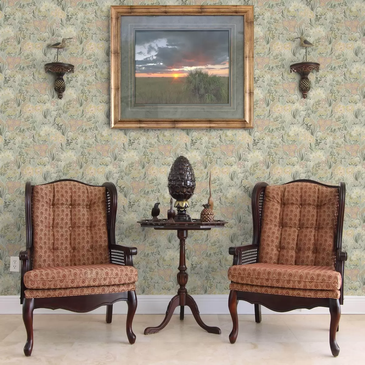 Papel de parede Composição primaveril em tons verdes suaves a00154v2