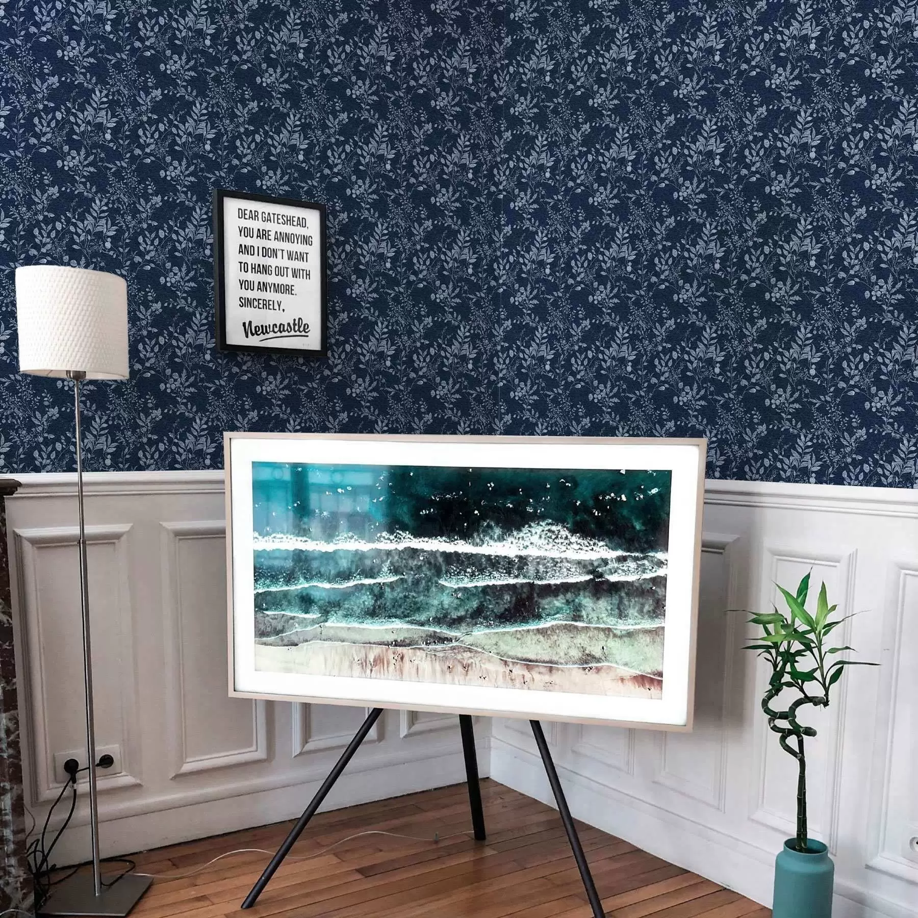 murais de parede Impressão botânica clara sobre um fundo escuro a00166