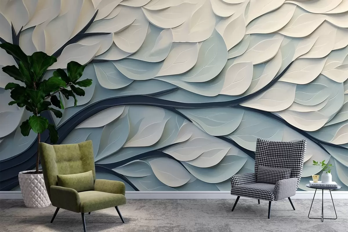 murais de parede Árvore com folhas abstractas w03889