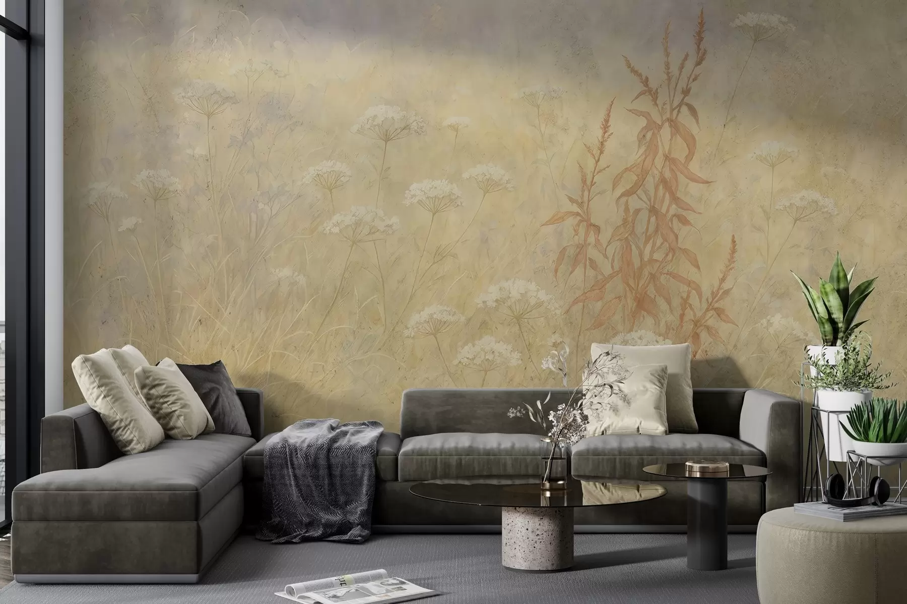 murais de parede Campo de aguarela w03972