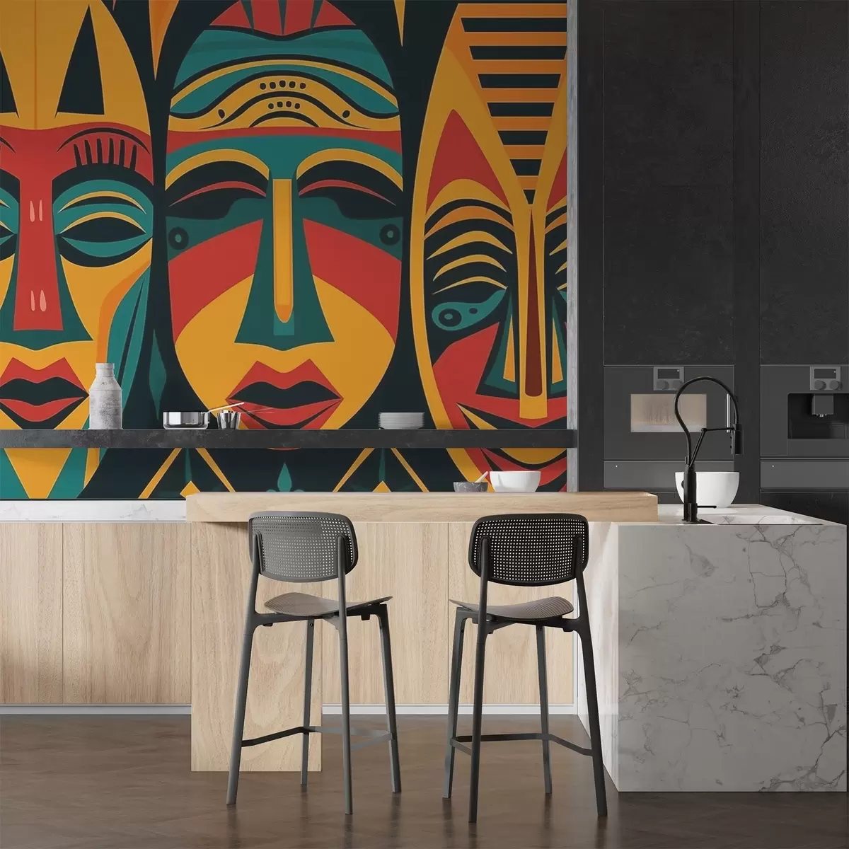 murais de parede Máscaras africanas w04043v2