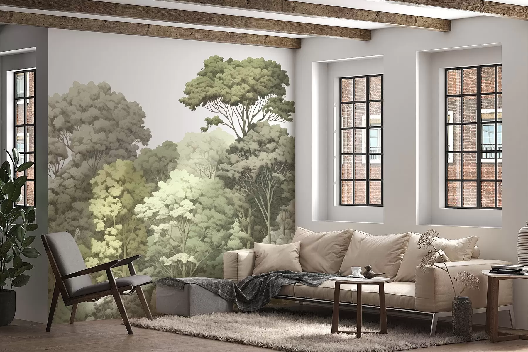 murais de parede Coroas florestais w04044