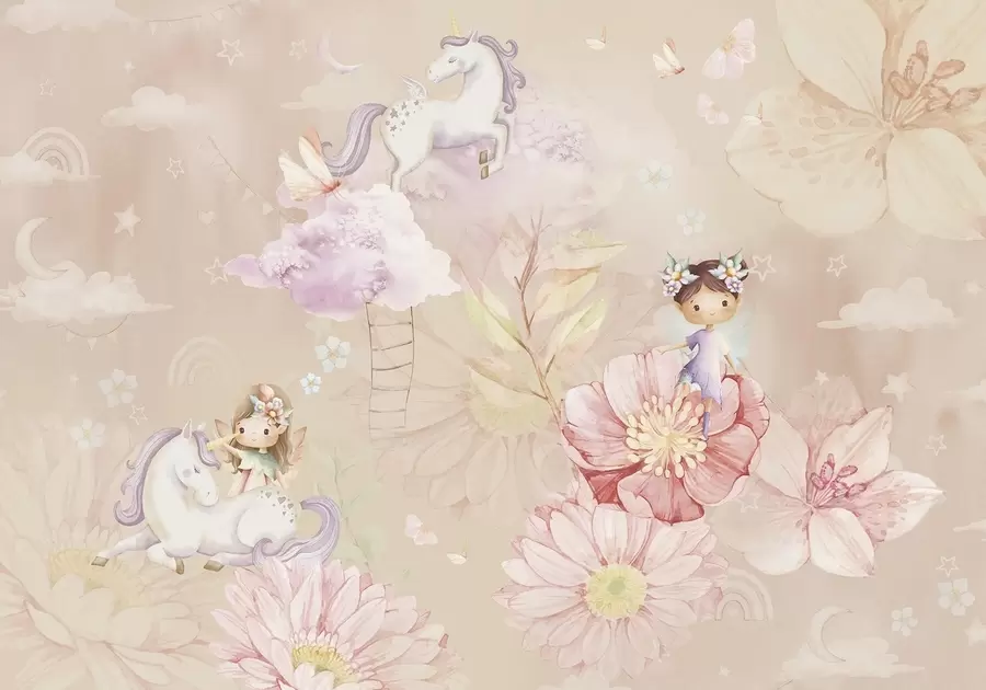 murais de parede Fadas e unicórnios w04051