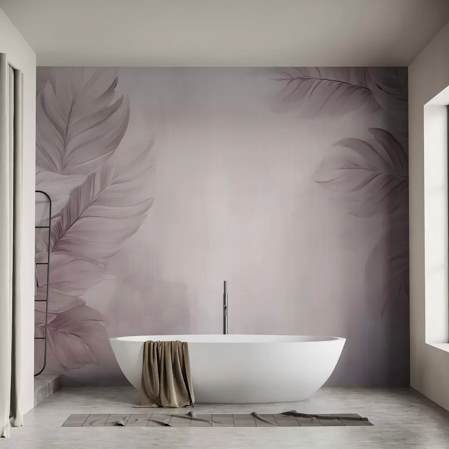 murais de parede Folhas em tons pastel w09175v1