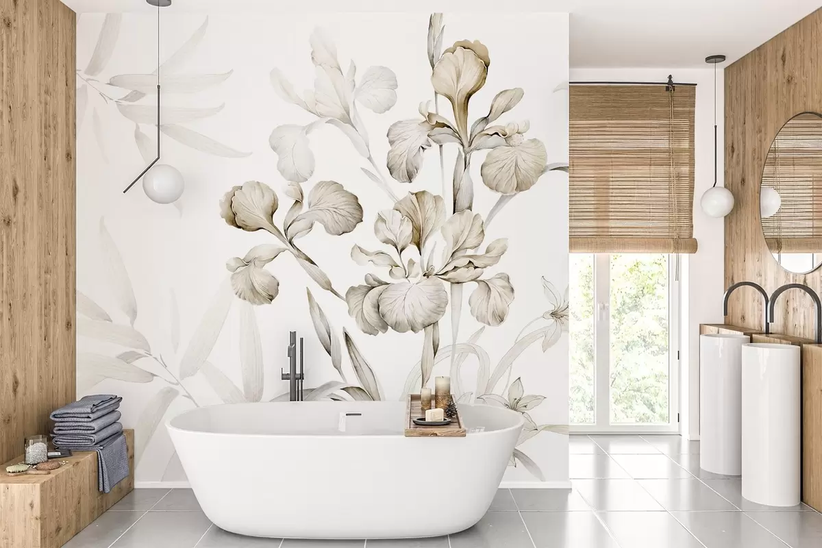 murais de parede Íris, tons de bege w03955v2