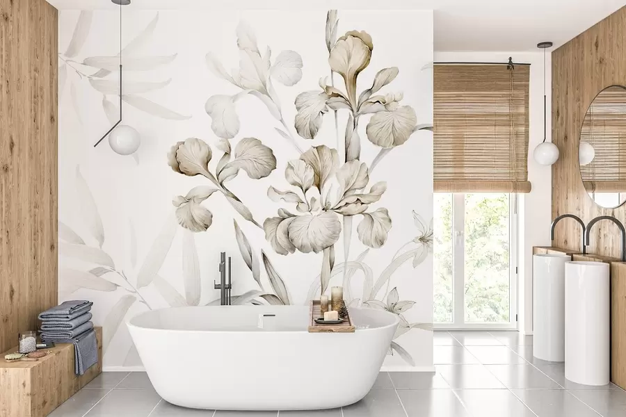 murais de parede Íris, tons de bege w03955v2