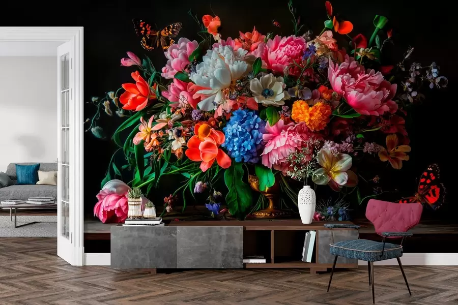 murais de parede 
bouquet ao estilo da pintura a óleo holandesa do século XVII com uma luxuosa composição floral. w04078