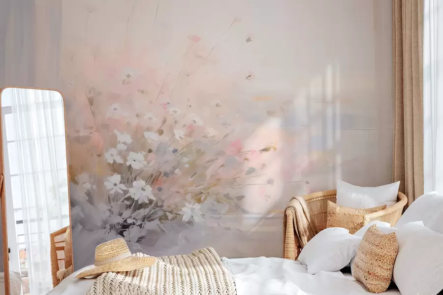 murais de parede Ramo de flores junto à janela imitação de pintura w04101