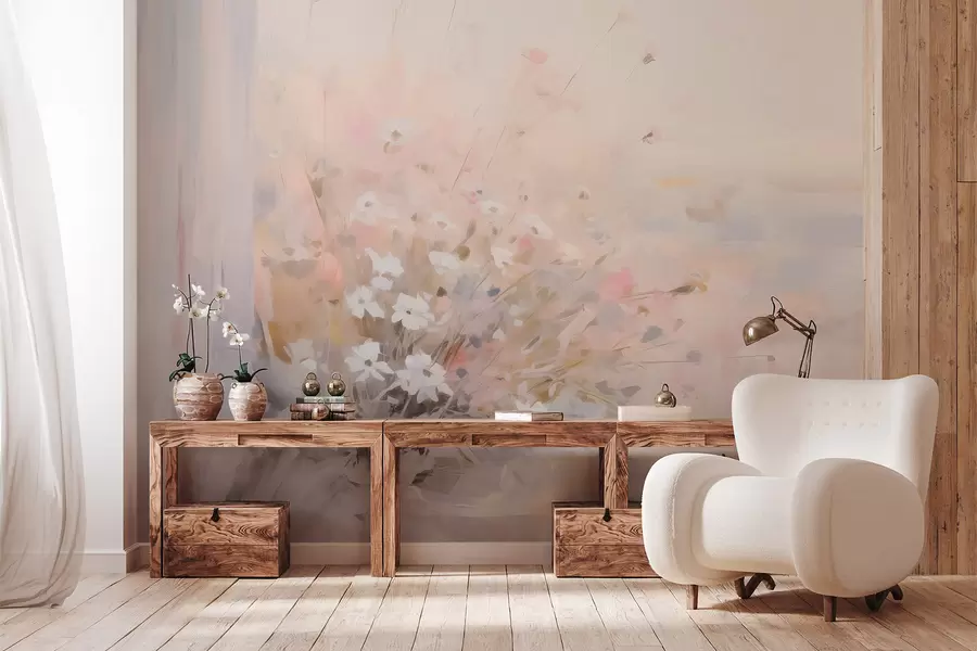 murais de parede Ramo de flores junto à janela imitação de pintura w04101