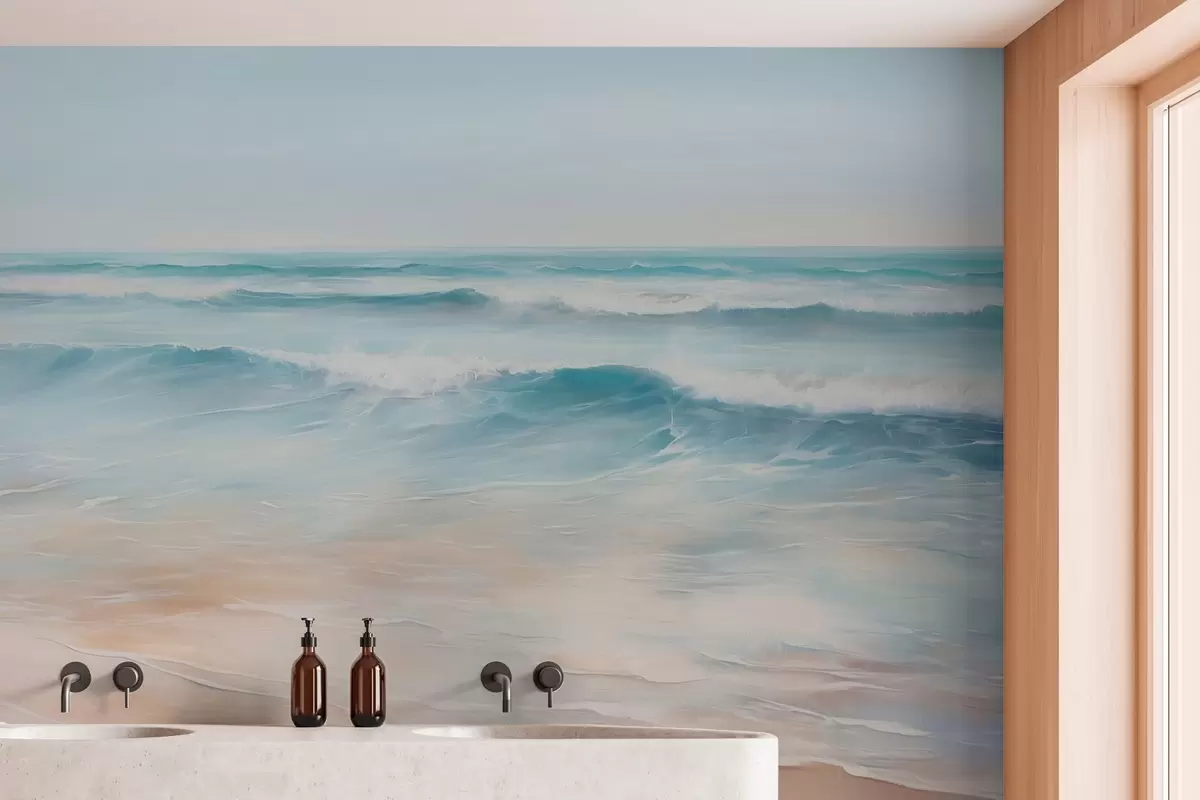 murais de parede Pintura de imitação de paisagem marítima w04103