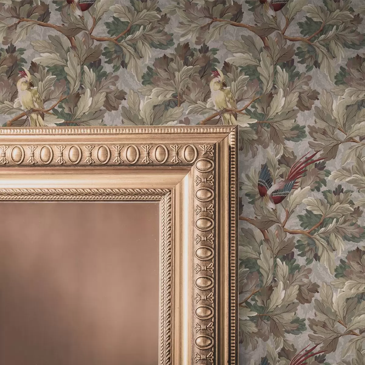 Papel de parede Pássaros em ramos num estilo botânico vintage a00175