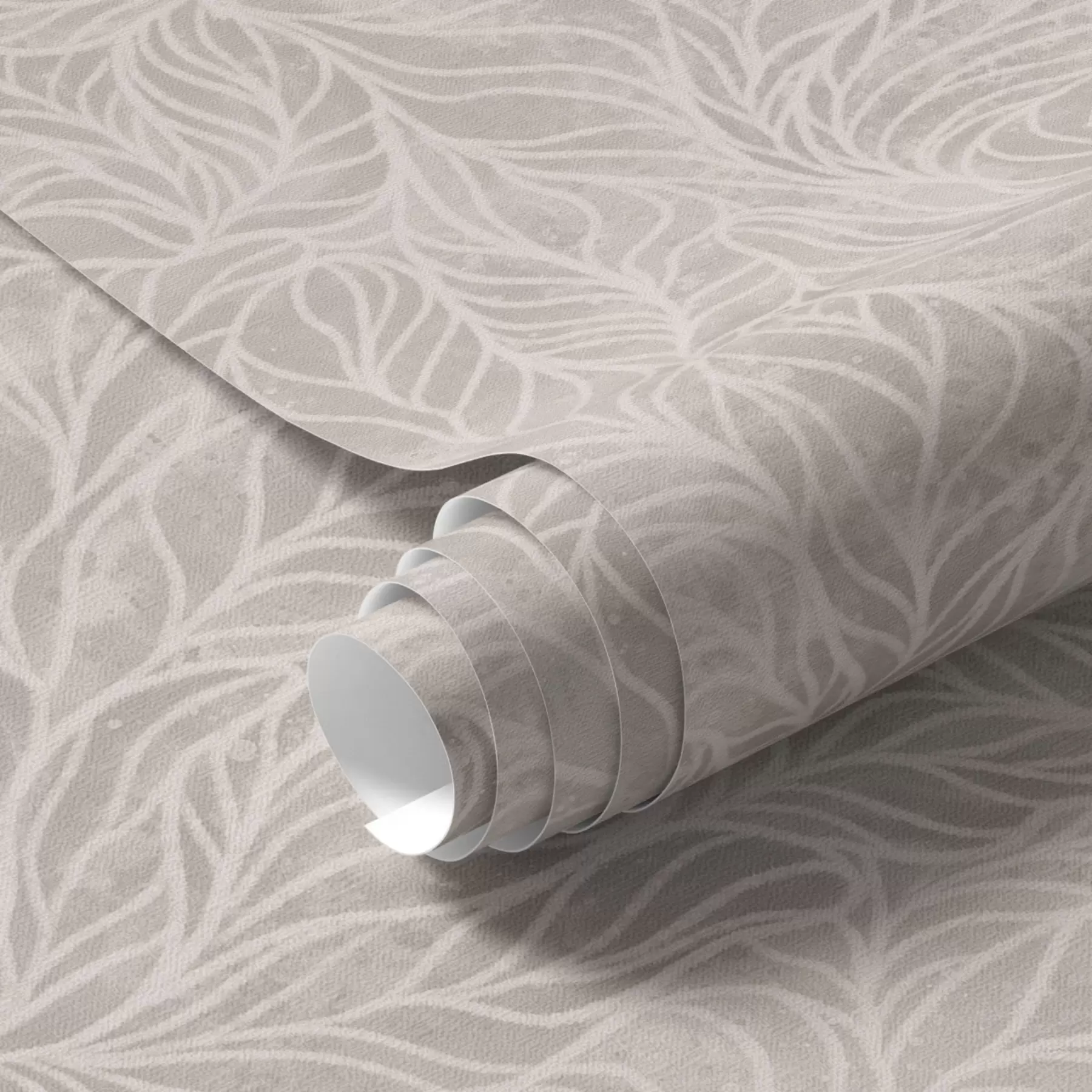 murais de parede Textura abstrata bege com linhas suaves de folhas a00179