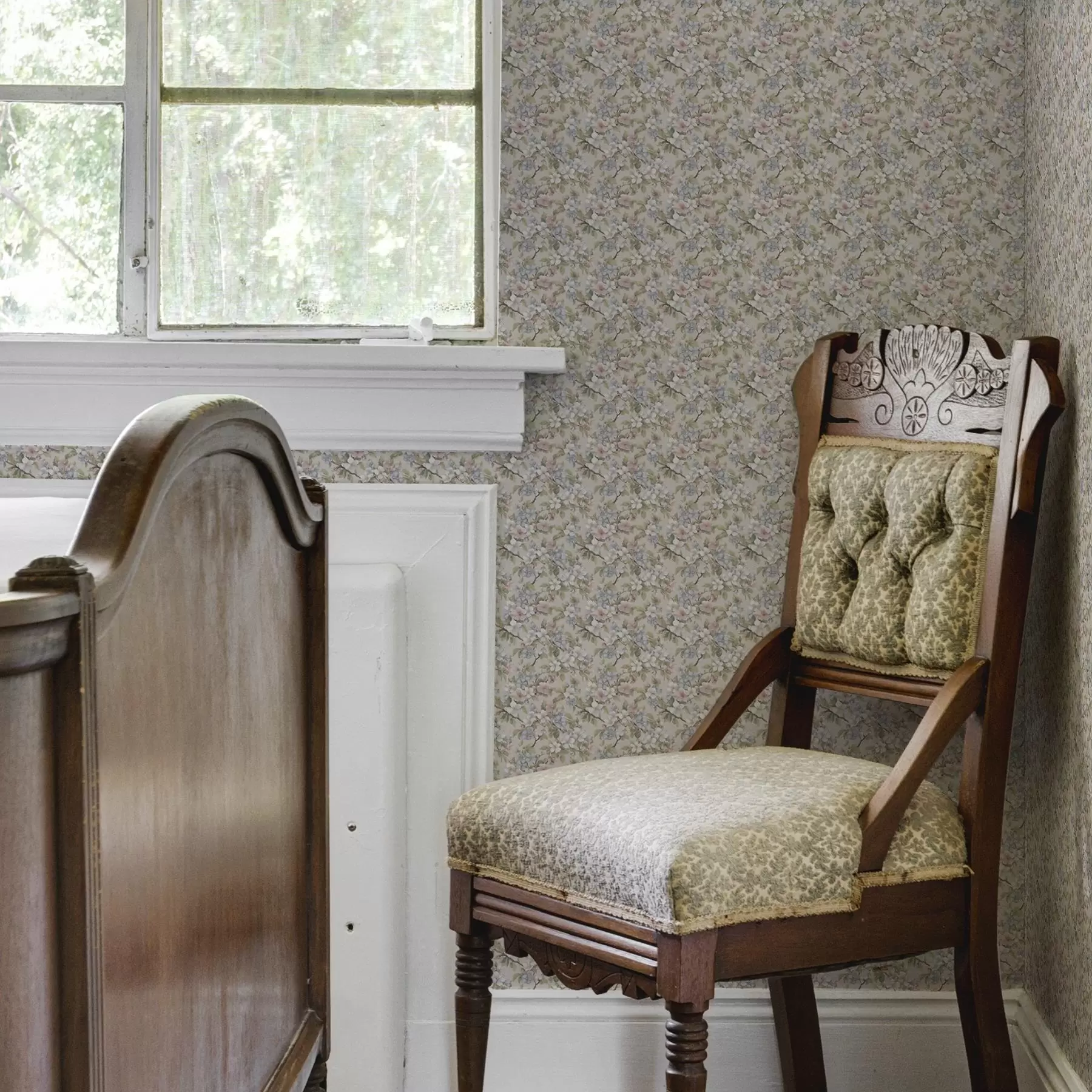 murais de parede Bouquet diagonal com flores de primavera em tons delicados a00204