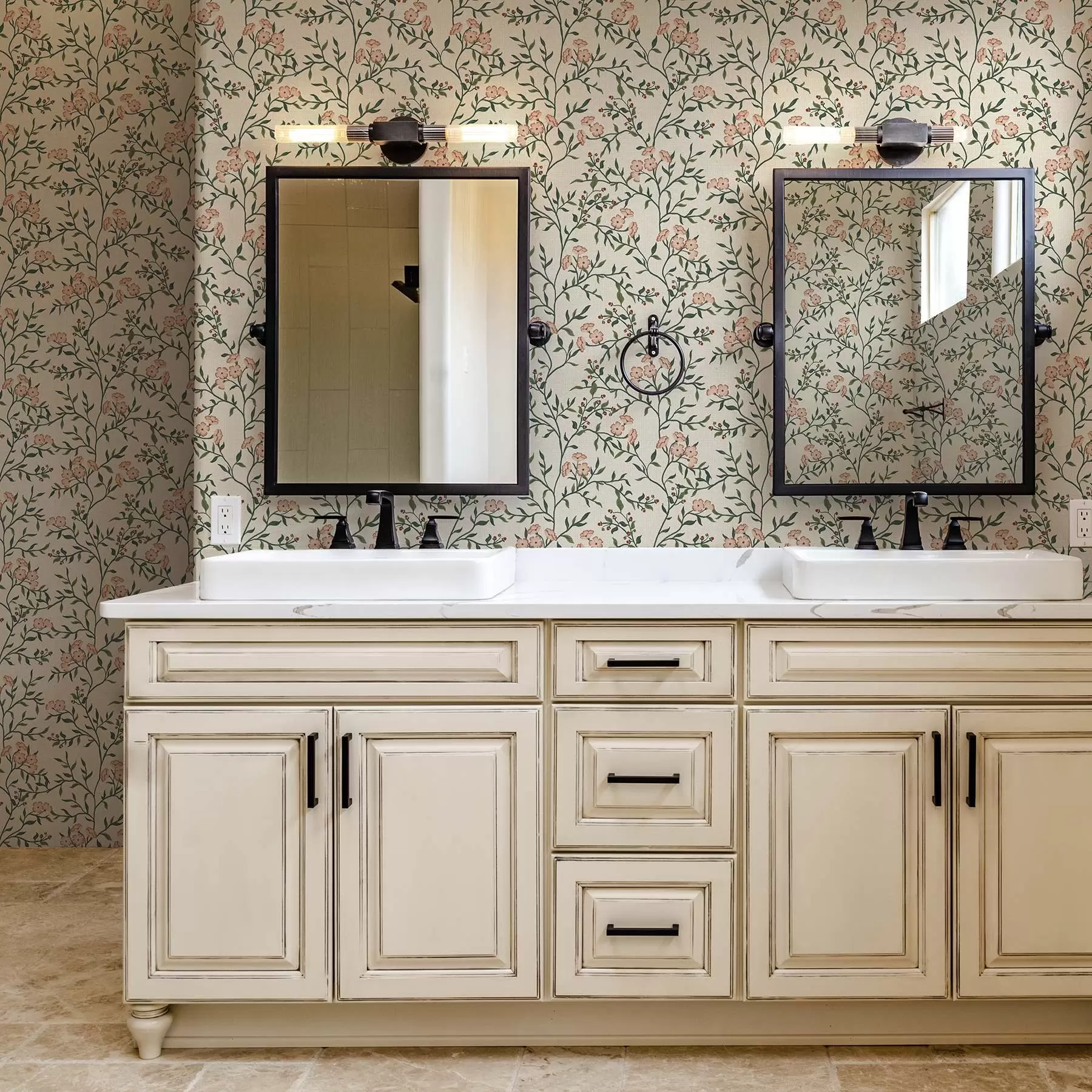 murais de parede Ramos a céu aberto com flores de coral, padrão floral a00221