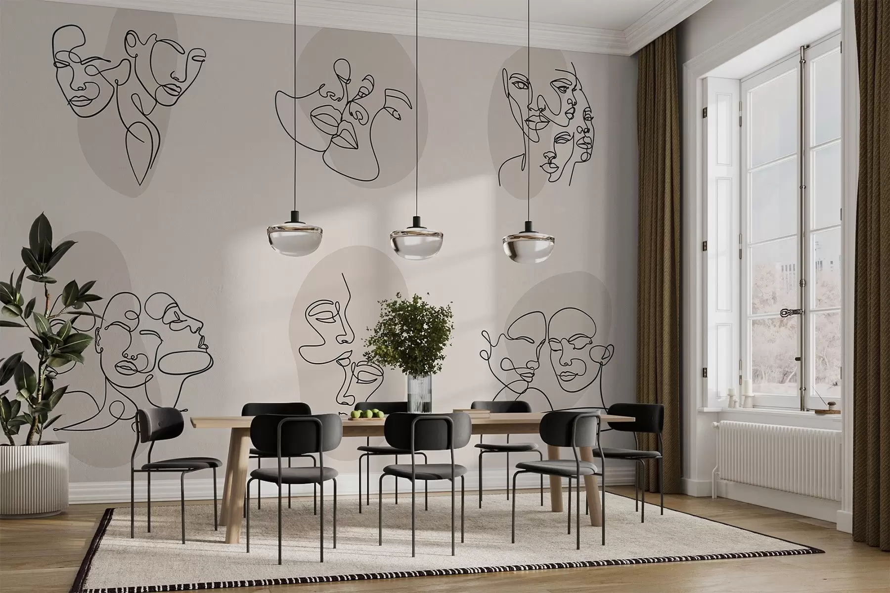 murais de parede Rostos abstratos w04106