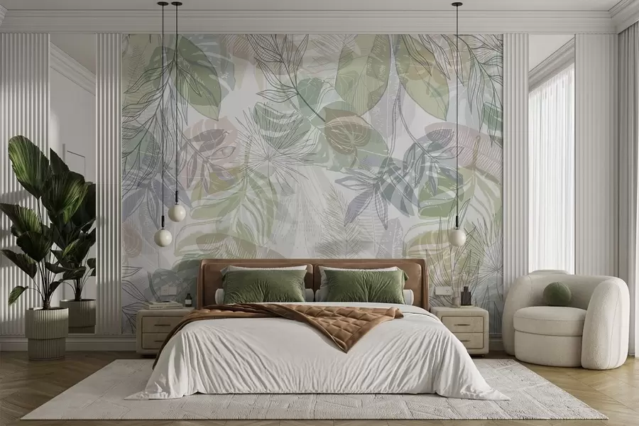 murais de parede Folhas de palmeira w04107