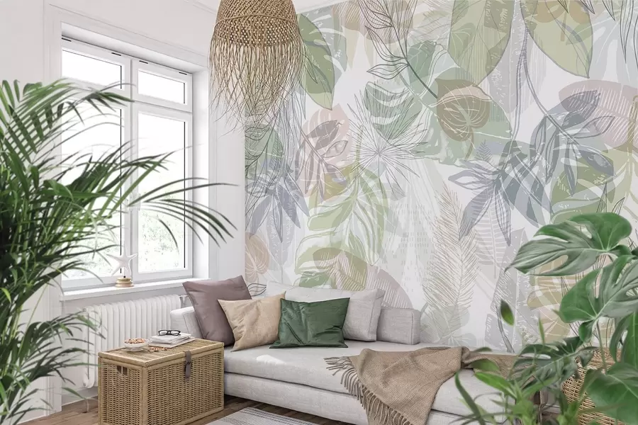 murais de parede Folhas de palmeira w04107