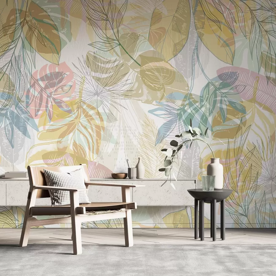 murais de parede Folhas de palmeira w04107v2