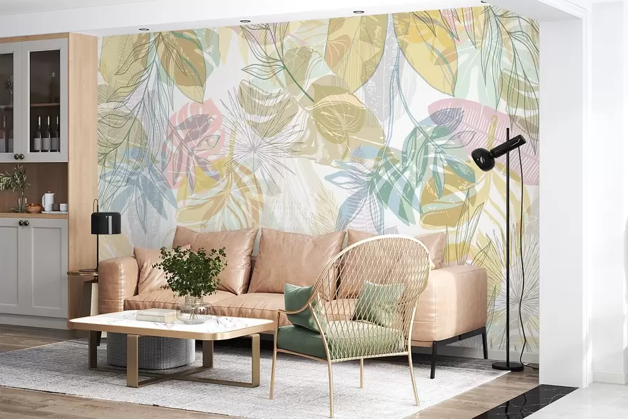 murais de parede Folhas de palmeira w04107v2