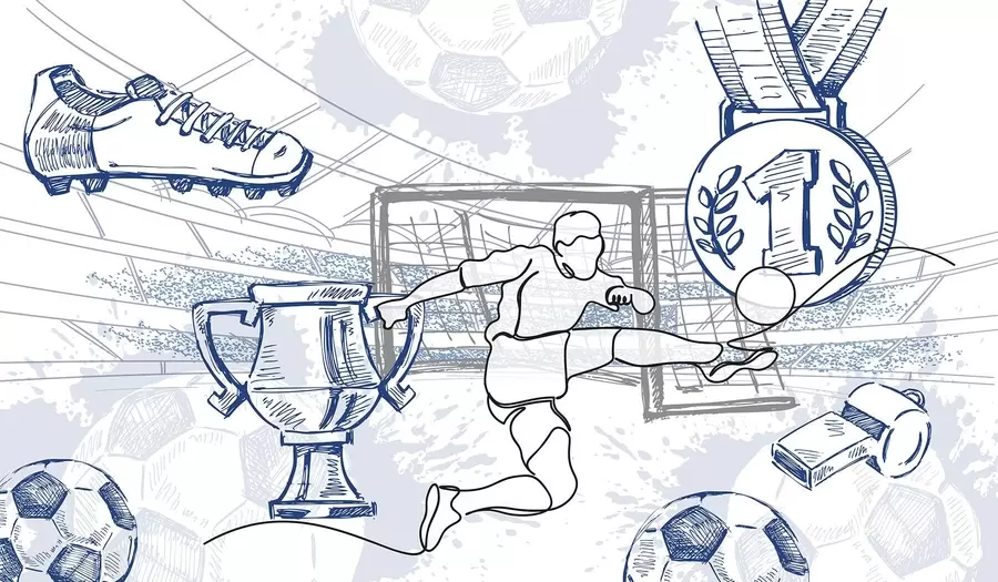 murais de parede Atributos do futebol w04108