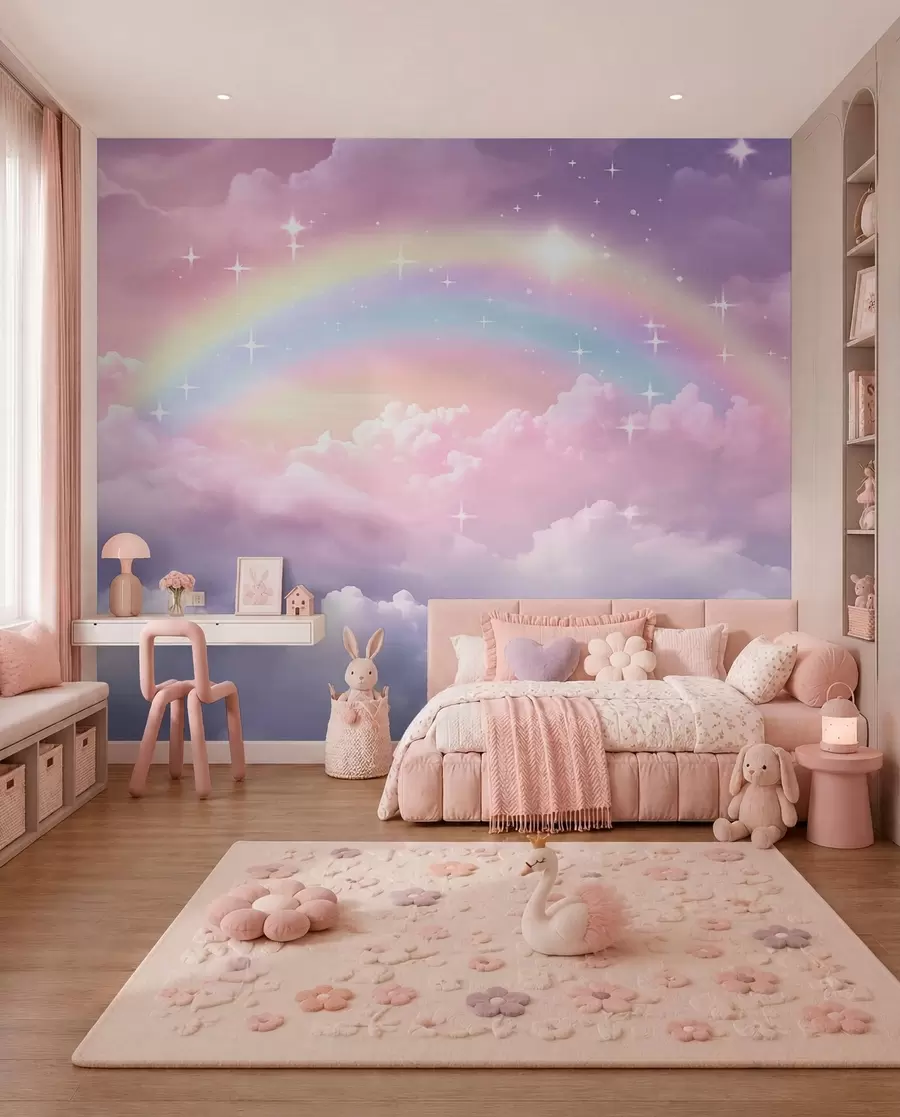 murais de parede Cores do arco nas nuvens w04146