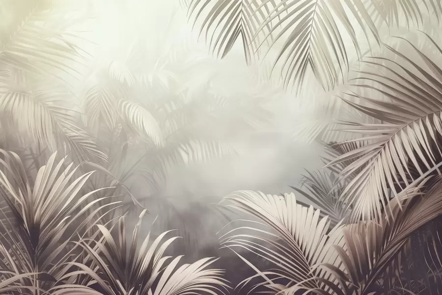 murais de parede selva tropical com um tom neutro w04142v1