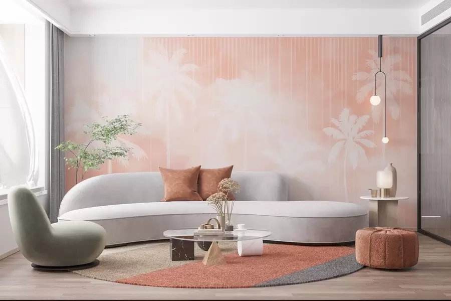 murais de parede Nevoeiro com palmeiras w04180