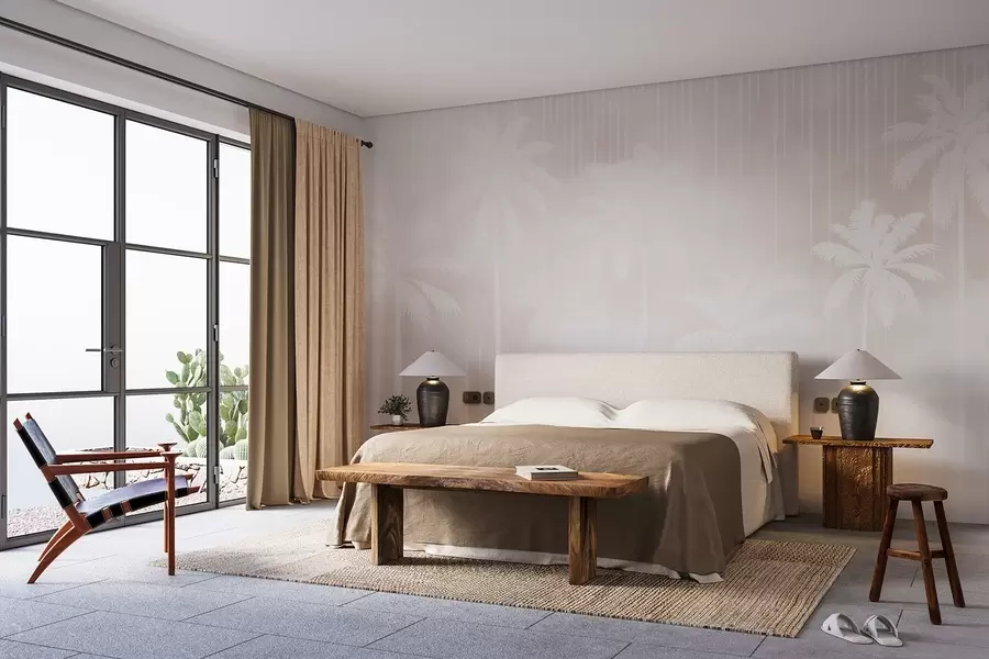 murais de parede Nevoeiro com palmeiras w04180v2