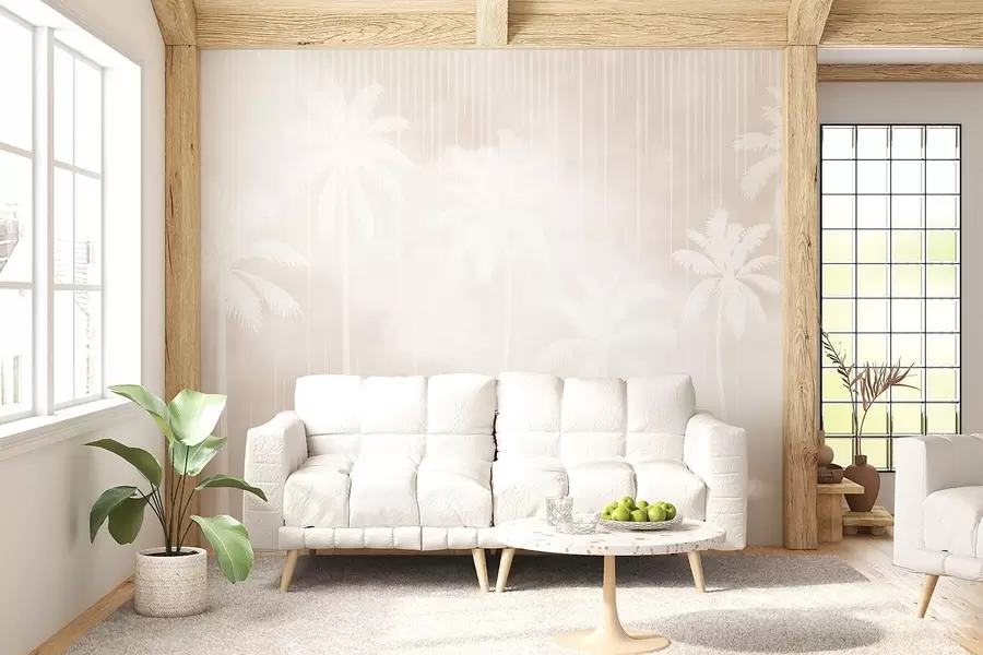 murais de parede Nevoeiro com palmeiras w04180v2