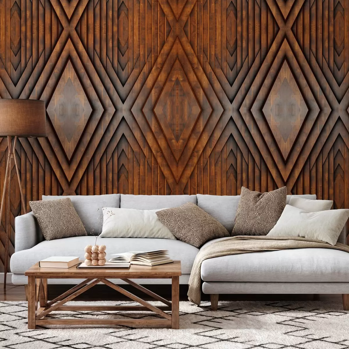 murais de parede imitação de painéis de madeira w04168v1