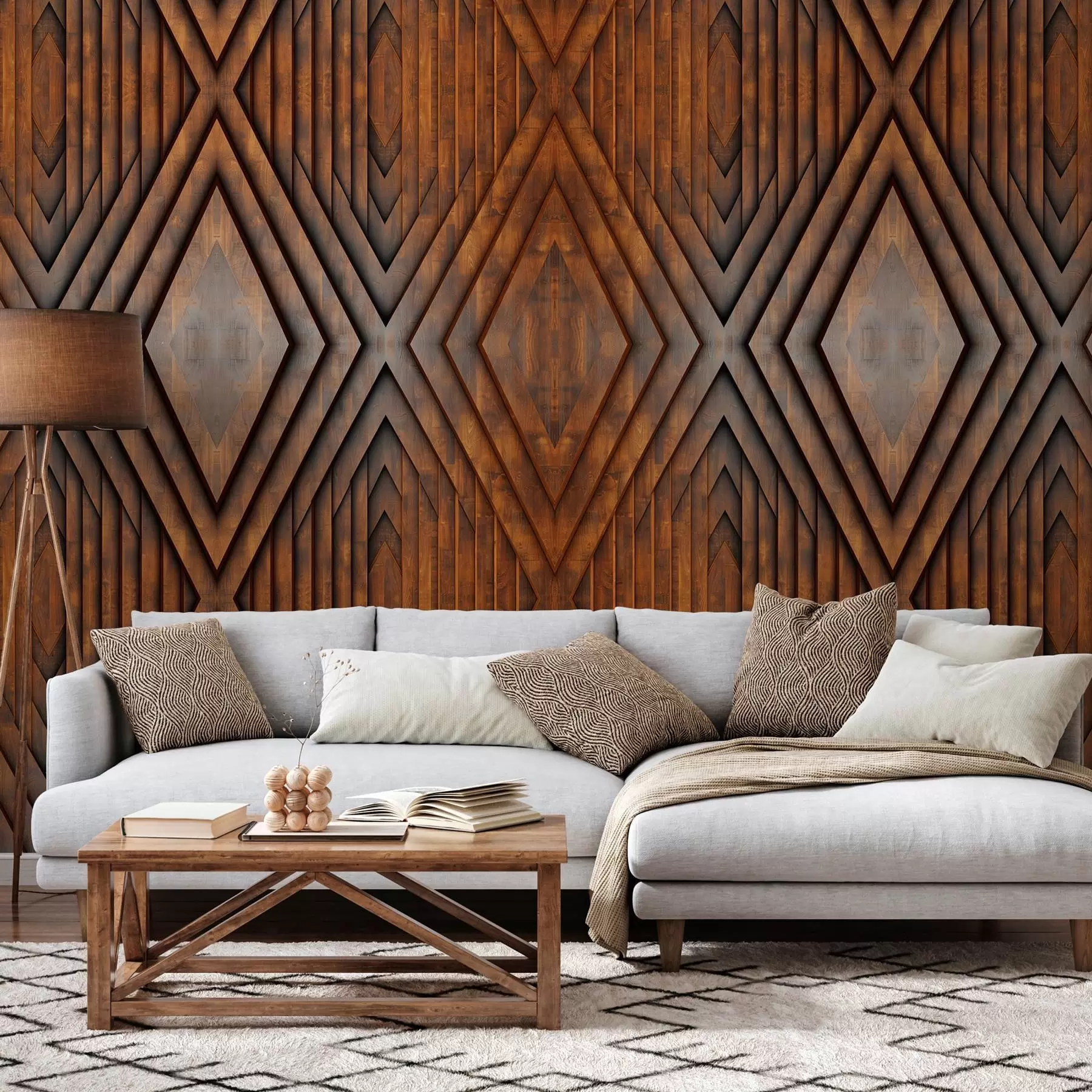 murais de parede imitação de painéis de madeira w04168v1