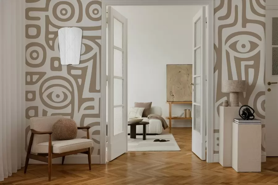 murais de parede Detalhes faciais estilizados w04186v2