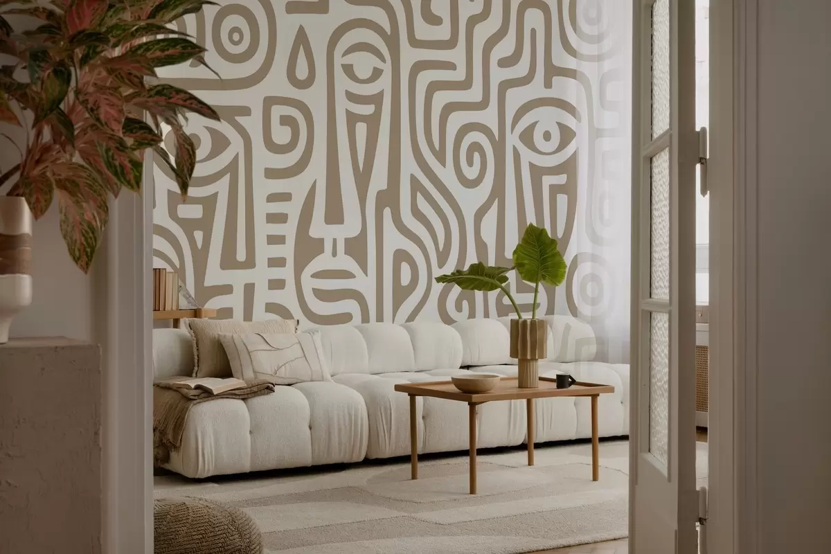 murais de parede Detalhes faciais estilizados w04186v2